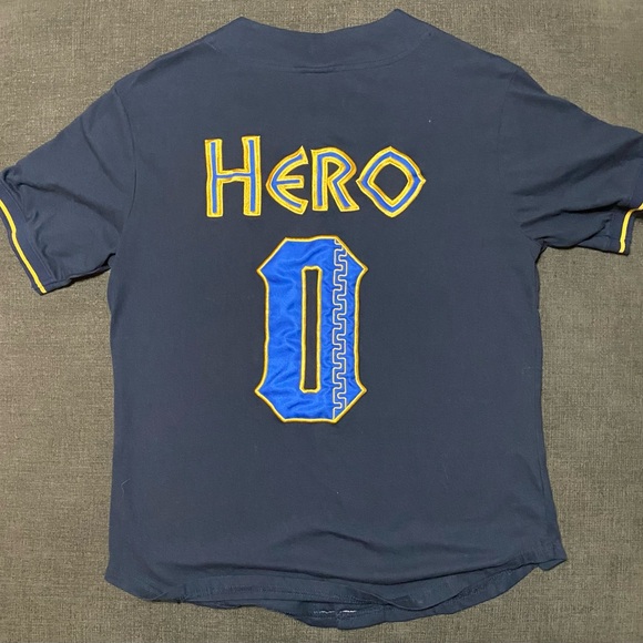 Walt Disney Hercules Hero Blue Baseball Jersey #0 Sz M - Picture 9 of 11